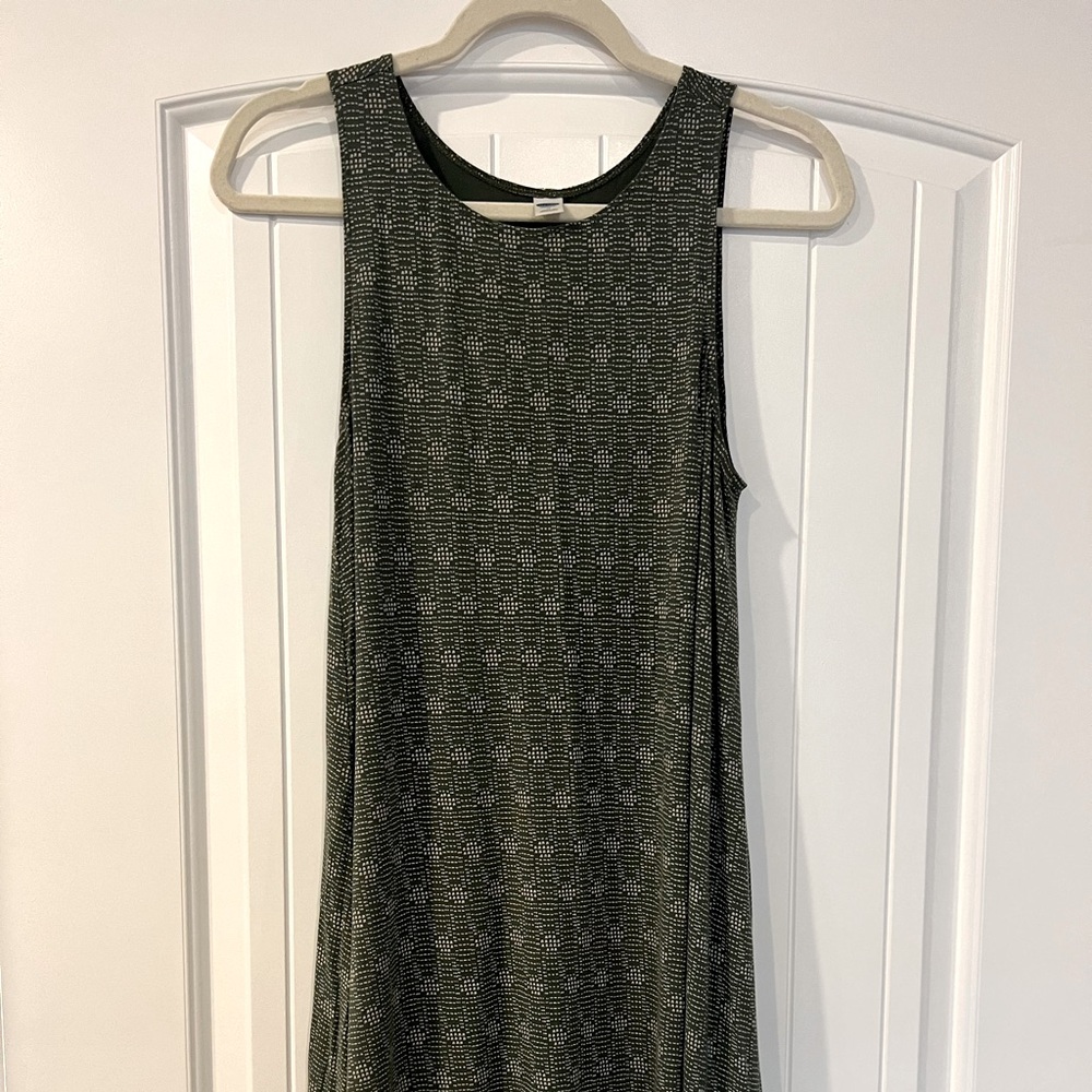 Old Navy Olive Pattern Swing Dress